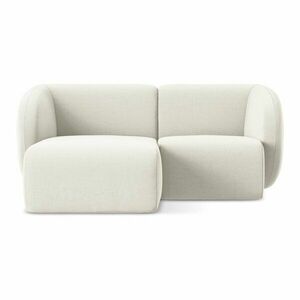 Bézs bársony sarokkanapé (bal oldali-heverő résszel) Lani – Makamii kép