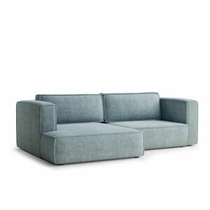 Világoskék zsenília kinyitható-tárolóhelyes sarokkanapé (bal oldali-heverő résszel) Velto – Maison de Rêve kép