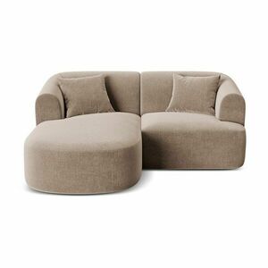 Világosbarna bársony sarokkanapé (bal oldali-heverő résszel) Campi – Cosmopolitan Design kép