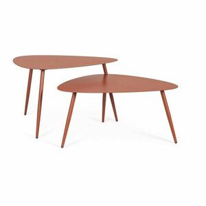 Acél kerti dohányzóasztal szett 2 db-os 73, 5x77, 5 cm Yvonne – Bizzotto kép