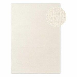 Krémszínű kézi szövésű gyapjú szőnyeg 140x200 cm Puristic Knots – Elle Decoration kép