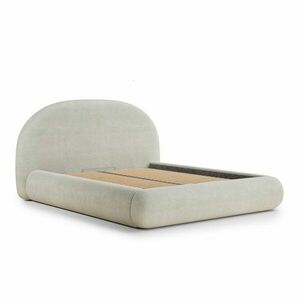 Krémszínű kárpitozott ágyneműtartós franciaágy ágyráccsal 180x200 cm Maumere – Maison de Rêve kép