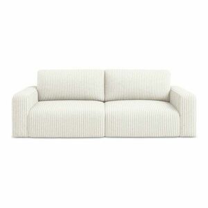 Krémszínű kordbársony kinyitható-tárolóhelyes kanapé 252 cm Kona – Makamii kép