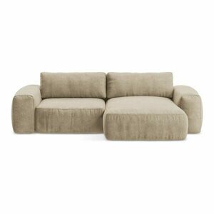 Világosbarna zsenília kinyitható sarokkanapé (jobb oldali-heverő résszel) Kuki – Makamii kép