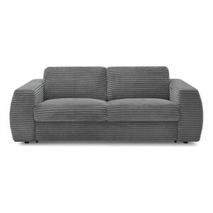 Sötétszürke kordbársony kinyitható kanapé mindennapos alvásra 220 cm Hugo – Bobochic Paris kép