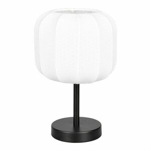 Fehér-matt fekete fém asztali lámpa textil búrával (magasság 30 cm) Madleine – Reality kép