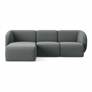 Szürke bársony sarokkanapé (bal oldali-heverő résszel) Lani – Makamii kép