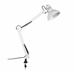 Fehér asztali lámpa hajlítható szerkezettel-csiptetővel (magasság 73, 5 cm) Tajo – Trio kép