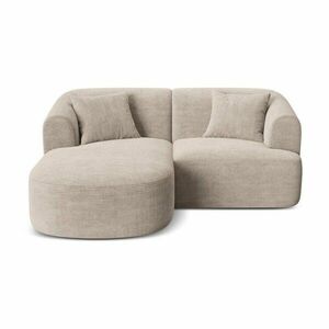 Világosbarna kordbársony sarokkanapé (bal oldali-heverő résszel) Campi – Cosmopolitan Design kép