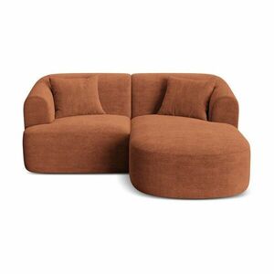 Terrakotta színű kordbársony sarokkanapé (jobb oldali-heverő résszel) Campi – Cosmopolitan Design kép