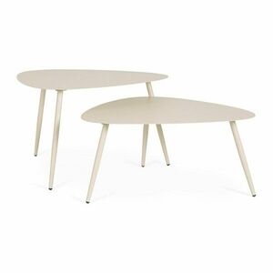 Acél kerti dohányzóasztal szett 2 db-os 73, 5x77, 5 cm Yvonne – Bizzotto kép