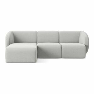 Világosszürke bársony sarokkanapé (bal oldali-heverő résszel) Lani – Makamii kép