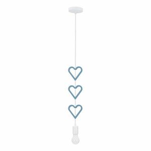 Fehér-kék gyerek függőlámpa fém búrával Single – Candellux Lighting kép