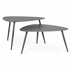 Acél kerti dohányzóasztal szett 2 db-os 73, 5x77, 5 cm Yvonne – Bizzotto kép