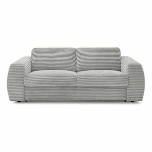 Világosszürke kordbársony kinyitható kanapé mindennapos alvásra 220 cm Hugo – Bobochic Paris kép