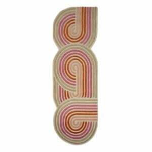 Rózsaszín kézi szövésű gyapjú futószőnyeg 80x300 cm Spiral Shaped – Flair Rugs kép