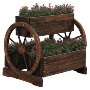 Fa virágcserép, barna, SABA kép