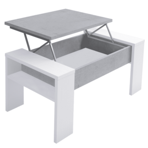 Dohányzóasztal, fehér/beton, PULA kép