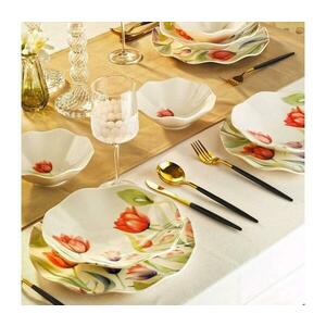 18 részes porcelán étkészlet, piros/zöld/fehér 430KSV6226 kép