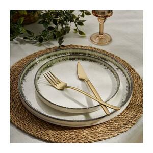 24 darabos porcelán étkészlet, fehér/barna 520ZNO1107 kép