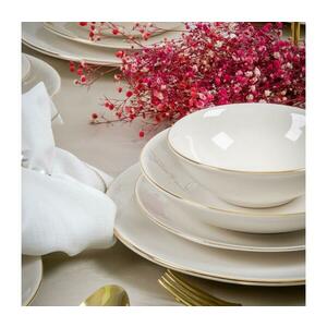 24 darabos porcelán étkészlet, fehér/arany 858CMR1319 kép