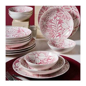18 részes porcelán étkészlet piros/fehér 387GRP1391 kép