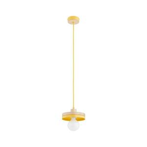 LARSO zsinóros függőlámpa, 1xE27/15W/230V, sárga/bézs 61593 kép
