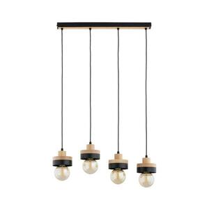 LARSO zsinóros függeszték 4xE27/15W/230V fekete/bézs 63407 kép