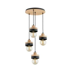 LARSO kábeles csillár 4xE27/15W/230V fekete/bézs 63408 kép