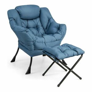 Relax fotel lábtartóval, kék kép