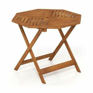 Nyolcszögletű fa kisasztal kép