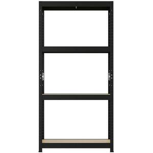 Fém tároló állványok fekete 150x75x30 cm – 4 polccal/50 kg kép