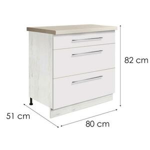 Konyhaszekrény Creativa 22D fehér kép