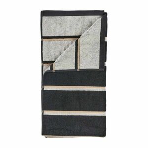 Fekete-világosszürke pamut törölköző 50x100 cm Sauna – Zone kép