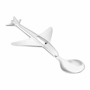 Ezüstszínű rozsdamentes acél gyerek kanál Plane – Zilverstad kép