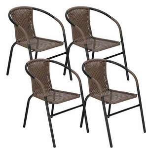 Springos Kerti szék készlet 4db - barna-fekete kép
