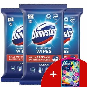 Domestos higiénikus Törlőkendő Ocean 3x60db + AJándék Domestos Po... kép