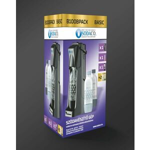 SodaCo B100B Basic otthoni szódagép, fekete +2db szénsavasító flakonnal kép