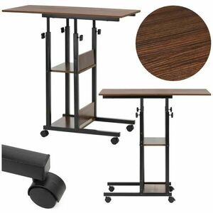 Springos mobil Íróasztal 73-85x40x80cm - Sötétbarna, Fekete kép