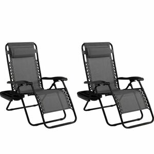 Pepita Zero Gravity Relax Szék szett pohártartóval 2db - antracit kép