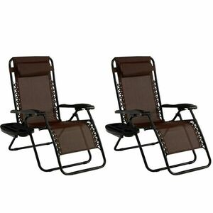 Pepita Zero Gravity Relax Szék szett pohártartóval 2db - sötétbarna kép