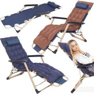 Springos kerti Nyugágy, összecsukható, 120kg - Sötétkék kép