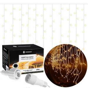 Springos Fényfüggöny 300 led fényfüzér, 12m, meleg fehér kép