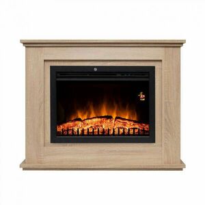 Elektromos kandalló betét elegáns fa kerettel kép