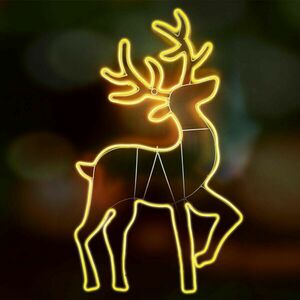 Karácsonyi LED Rénszarvas Neonfény - Napsárga - 94x56cm kép
