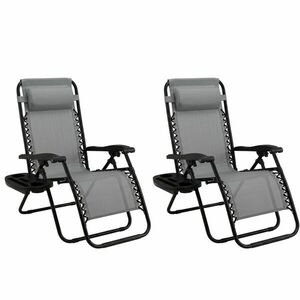 Pepita Zero Gravity Relax Szék szett pohártartóval 2db - szürke kép