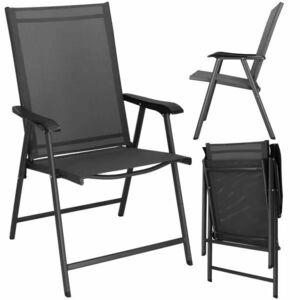 Springos összecsukható kerti Szék 57x69x105cm - Szürke kép