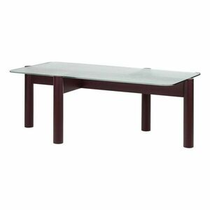 Borvörös dohányzóasztal üveg asztallappal 55x105 cm Kob – noo.ma kép