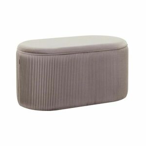 Ovális bársony ülőke 80 cm, tárolórésszel, bézs - SHEHERAZADE - Butopêa kép