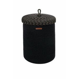 Fonott pamutkosár, fedeles, 36 cm, Fekete - SAIGON - Butopêa kép